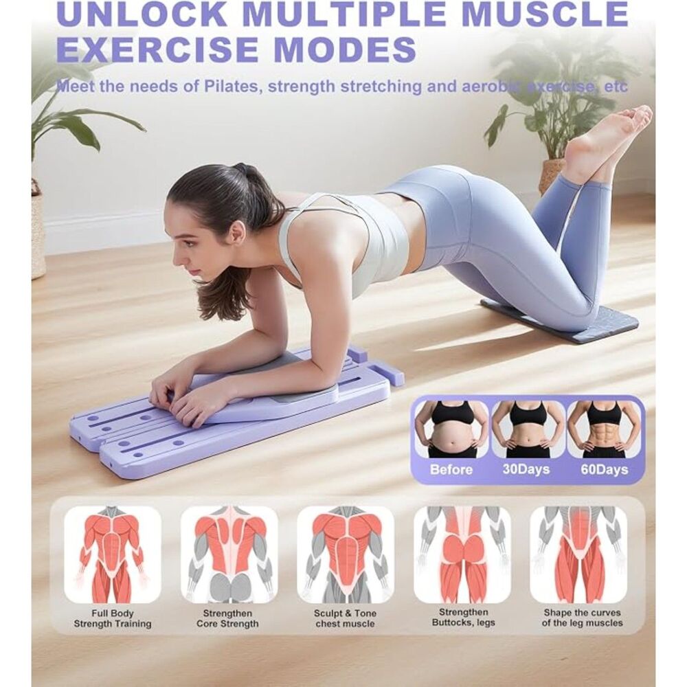 12-in-1 Mini Pilates Reformer Board | Portable Home Fitness Workout Equipment
